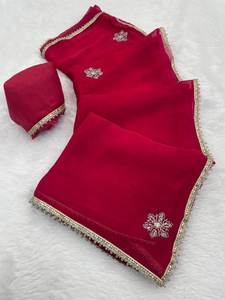 ATRACTIVE TISSU EN COTON DOUX JACQUARD BORDURE SAREE CHEMISIER SANS COUTURE FÊTE MARIAGE SÉCHAGE RAPIDE PRIX DE GROS VÊTEMENT ETHNIQUE - Product Image 6