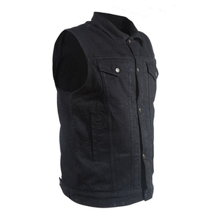 Best-seller Jeans sans manches pour homme Gilet en jean noir Séchage rapide Respirant Fermeture à boutons Gilet en jean style hiver à quatre poches - Product Image 3