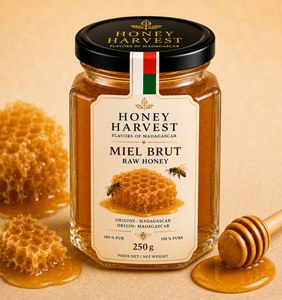 Miel Cruda Honey Harvest Miel Brut 250g Premium Dorada 80 Brix en Frasco de Vidrio Origen Madagascar - Product Image 1