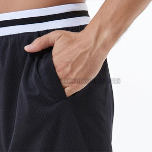 Pantalones cortos de verano de malla sólida con estampado por sublimación para hombre, logotipo personalizado, secado rápido, Fitness, informal, cintura alta, cierre con cordón - Product Image 4