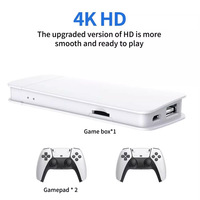 Manette de jeu M15 Plus 4K 2.4G sans fil avec deux contrôleurs, 64 Go de jeux vidéo rétro intégrés, console de jeu rétro classique pour TV