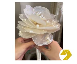 Centro de Mesa de Conchas Marinas para Boda, Centro de Mesa Único con Flores de Conchas Marinas para Boda Romántica en la Playa, Decoración de Mesa con Temática Oceánica para Novia - Product Image 2