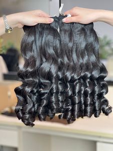 Vente en gros Funmi Super Doublement Dessiné Printemps Boucles Remy Cheveux Trame de Haute Qualité Cheveux Humains pour les Soins de Beauté - Product Image 2