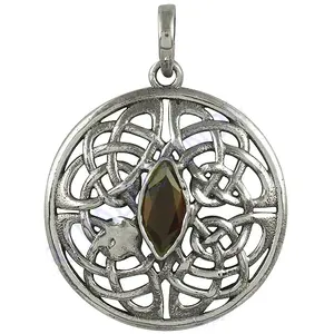 Collar con Colgante de Nudo Celta de Plata 925 con Baño de Rodio en Oro Rosa y Piedra Preciosa de Diamante, Joyería Moderna, Regalo para Compromiso - Product Image 1