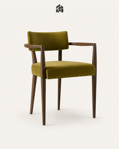 Fauteuil de salle à manger ergonomique moderne et écologique, rembourré, avec structure en bois et coussin en polyester, pour restaurant, café, hôtel et villa - Product Image 1