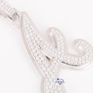 Wholesale Price Hip Hop Jewelry Women Men <b>Necklace</b> Lab Grown Diamond Iced Out 925 Solid <b>Silver</b> <b>Initial</b> Letter Design Jewelry - Product Image 2