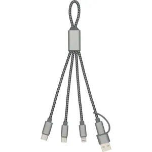 Cavo di ricarica riciclato Trident 2: Gadget USB promozionale sostenibile - Product Image 1