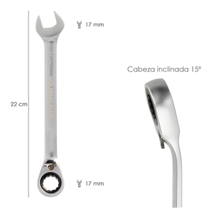 Chiave Combinata con Cricchetto 17 mm. DIN 3113 - Product Image 2