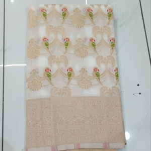 Fancy Festival Mezcla de seda Saree Zari Bordado Diseñador Pallu Estilo tradicional Nylon Saree para fiestas Proms Ocasiones en la playa - Product Image 1