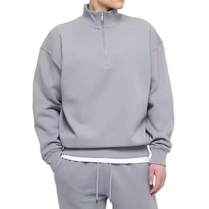 Sweat-shirt à demi-zip 400 GSM 80% Coton 20% Polyester, Sweat-shirt à quart de zip, Sweat-shirt court pour homme 2026 - Product Image 1