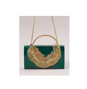 Meilleure vente de sac à main en résine de style art populaire pour femmes pochette de soirée à la mode avec perles et décoration florale pour cadeaux - Product Image 1