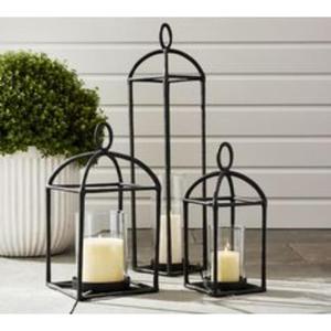 Handmade <b>vintage</b> iron <b>lantern</b> with glass panels and rustic metal accents for elegant lighting in home and garden - Product Image 1