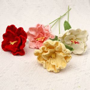 Nuevo Ramo de Flores de Platycodon Tejido a Mano, Decoración Floral para Bodas y Hogar, Accesorios Florales de Ganchillo, Decoración Floral Festiva - Product Image 2