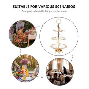 Plateau de service en métal moderne et raffiné avec dessus en cristal, passe au lave-vaisselle, idéal pour les friandises sucrées, les fruits, les pâtisseries, les fêtes - Product Image 6