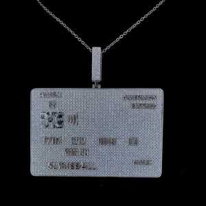 Premium Quality Mossinate White Iced Out Credit Card <b>Necklace</b> for Daily Wear and Fashion Outfits Available for Export Price - Product Image 3