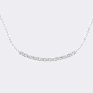 Collar con Colgante de Barra Curva con Diamante Ovalado de Corte Brillante de 2.00 CTW - Product Image 2