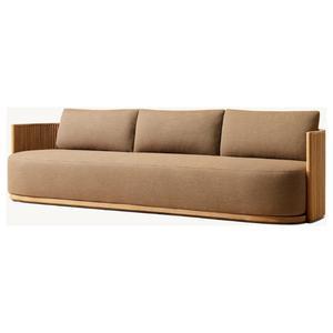 Canapé lounge en teck naturel avec un savoir-faire moderne, design écologique, coussins confortables pour des espaces extérieurs et de salon élégants - Product Image 4