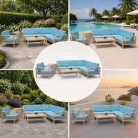 Langlebiges Aluminium-Gartensofa-Set für den Außenbereich in Parks, Innenhöfen & Hotels, Tragbar & Wetterbeständig