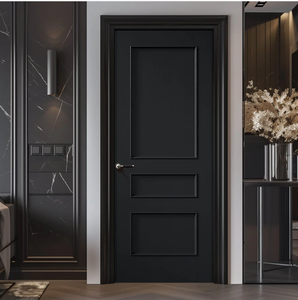 Puerta de Madera Maciza con Chapa de Roble Americano, Teca y Nogal, Diseño Moderno Impermeable para Cocina, Dormitorio, Sala de Estar, Almacén, Apartamento - Product Image 1