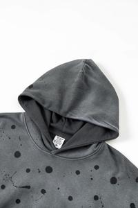 Sudadera con capucha Retro Old Stone Wash para hombre, jersey de gran tamaño de lana de algodón en blanco personalizado, estampado bordado con lavado ácido de calle alta - Product Image 5