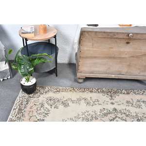 Tapis Patchwork Brun Beige Traditionnel 3.7X7.1 pieds Viscose Laine Rectangle Couloir Conception Latex Support Chevet Modèle pour Vivre - Product Image 5