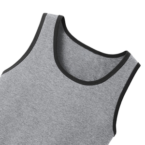 Nouveauté : Débardeur de sport pour homme en pur coton, col rond, épaules étroites, élastique, blanc, respirant, avec bas respirant, débardeur musculaire - Product Image 5
