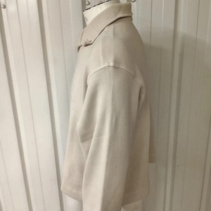 Haut de randonnée d'extérieur pour homme, coupe classique, personnalisé, col montant, en tissu polaire de luxe blanc nacré, respirant, tricoté, uni, pour l'hiver - Product Image 2