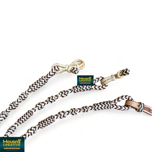 Romal trenzado de cuero crudo flexible, teñido en marrón Habana, para equitación vaquera occidental, con adornos de cuentas decorativas personalizables, OEM, estilo indio. - Product Image 5
