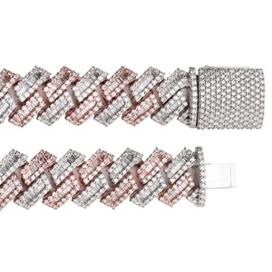 Moissanite Baguette Diamond Cuban Link Chain S925 Silver Iced Out Hip Hop Style Jewelry para hombres Declaración Cadena cubana - Product Image 2