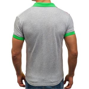 High Quality Men's <b>Button</b>-<b>Up</b> for Polo Shirts with Stand Collar <b>Short</b> <b>Sleeves</b> and Print Pattern Plain Blank Knitted T-Shirts Bulk - Product Image 3