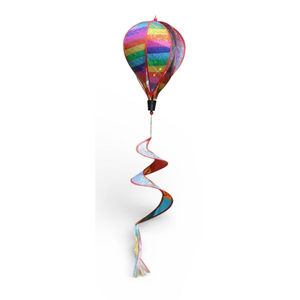 Rainbow Balloon Wind Chime with Spiral Tail Design2 28cm Diameter 110cm Length-<b>Garden</b> Ornament - Product Image 1