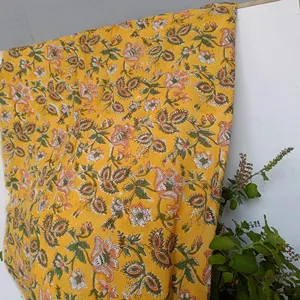 Block Printed Indian Handmade Print Fabrics Wholesale Cheap Rate Printed Floral Fabrics Garments Dresses Making Fab