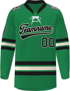 Camisetas de hockey sobre hielo sublimadas OEM, uniformes de hockey sobre hielo con logotipo personalizado, camisetas de hockey con cordones hechas a medida - Product Image 2