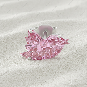 Pendientes de Botón de Plata de Ley 925 Chapados en Oro Fino con Diamante Cultivado en Laboratorio de 3.0ct, Color Rosa Fantasía, Claridad VVS VS, Certificado GIA IGI, Regalo para Él - Product Image 2