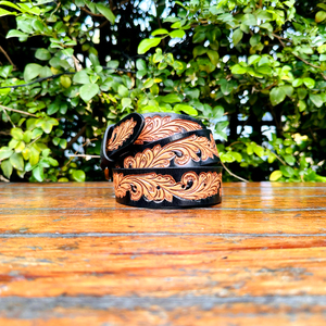 Dernière ceinture en cuir torsadée à la main 2024 Western pour hommes Design unique et attrayant avec boucle Western Ceinture de sculpture Western - Product Image 5