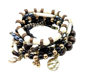 ลูกปัดหินอัญมณียืดหยุ่นกำไลจักรวาลสีดำกุหลาบทองอินเทรนด์8ดาวเคราะห์7สร้อยข้อมือจักระ - Product Image 2