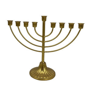 Portavelas Premium niquelado de 9 ramas Hanukkah Menorah para Festival, diseño tradicional Clásico, regalo de decoración del hogar - Product Image 1