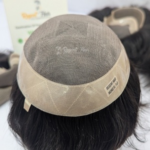 Nuevo Premium REGENT Indian Remy Hair Mono FL Man's Toupee 100% Trama atada a mano Cabello humano Onda natural Recto Venta al por mayor Stock - Product Image 4