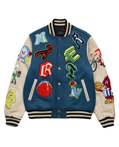 Latest Casual Canvas Varsity <b>Jacket</b> OEM Outdoor Winter Chenille Patch Embroidered Front Waterproof Breathable Windproof Mandarin - Product Image 1