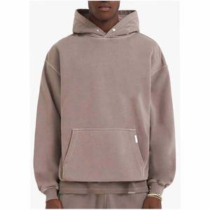 Sweat à capuche en molleton d'hiver pour homme, 100% coton, poids lourd, logo en relief, broderie 3D, uni, décontracté, sport, à capuche, haute qualité - Product Image 5