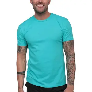 2024 Men's slim fit Casual Top plain T-Shirt Anti-Shrink Fabric Weight 240gsm for Foreign Trade
