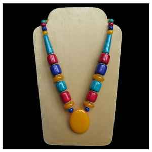 Collar de Resina Hecho a Mano de Alta Calidad para Mujer, Hermoso Collar de Moda con Cuentas, Cadena de Madera Pulida, Regalo Directo de la India - Product Image 6