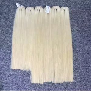 Vente en gros d'extensions de cheveux brésiliens vierges Remy trame droite naturelle de haute qualité en couleur blonde transparente pour dentelle - Product Image 1