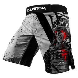 High Quality 100% Polyester <b>Men's</b> MMA Gym <b>Shorts</b> Custom Sublimated Solid Pattern with <b>Elastic</b> Mid <b>Waist</b> Training Run Decoration - Product Image 4