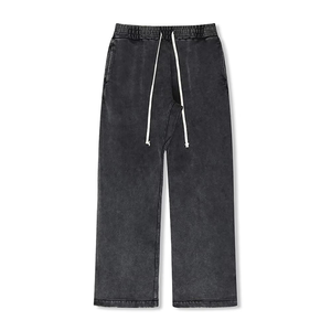 Pantalons décontractés pour hommes, tendance, vente chaude, lavage à l'acide, légers, taille mi-haute, qualité supérieure, 100% coton, faible MOQ - Product Image 1