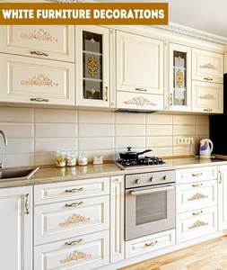 8 pièces d'appliques murales en bois, panneaux de moulures murales, 2 tailles d'appliques sculptées en bois, bordures de porte en bois, patti en bois pour armoire - Product Image 3