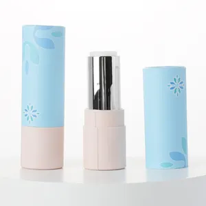 Hzm màu sắc thiết kế logo màu xanh giấy Lip Balm Ống tùy chỉnh giấy Son môi ống với tùy chỉnh in màu