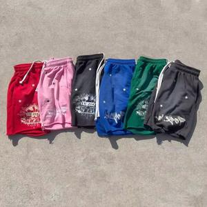 Alta calidad gran oferta verano algodón cordón Vintage hombres Raw Edge ácido lavado pantalones cortos logotipo personalizado pantalones cortos para hombres - Product Image 1