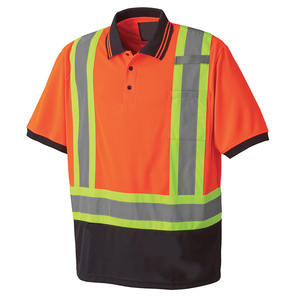 Chemises polo de sécurité réfléchissantes personnalisées respirantes, haute visibilité, réfléchissantes, 100% polyester, manches courtes, chemise polo de sécurité pour hommes - Product Image 4