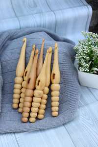 Crochets à crochet jumbo en bois, lot de 7 - [4 mm à 10 mm] et lot de 13 crochets à crochet faits à la main, aiguilles à tricoter - Product Image 3